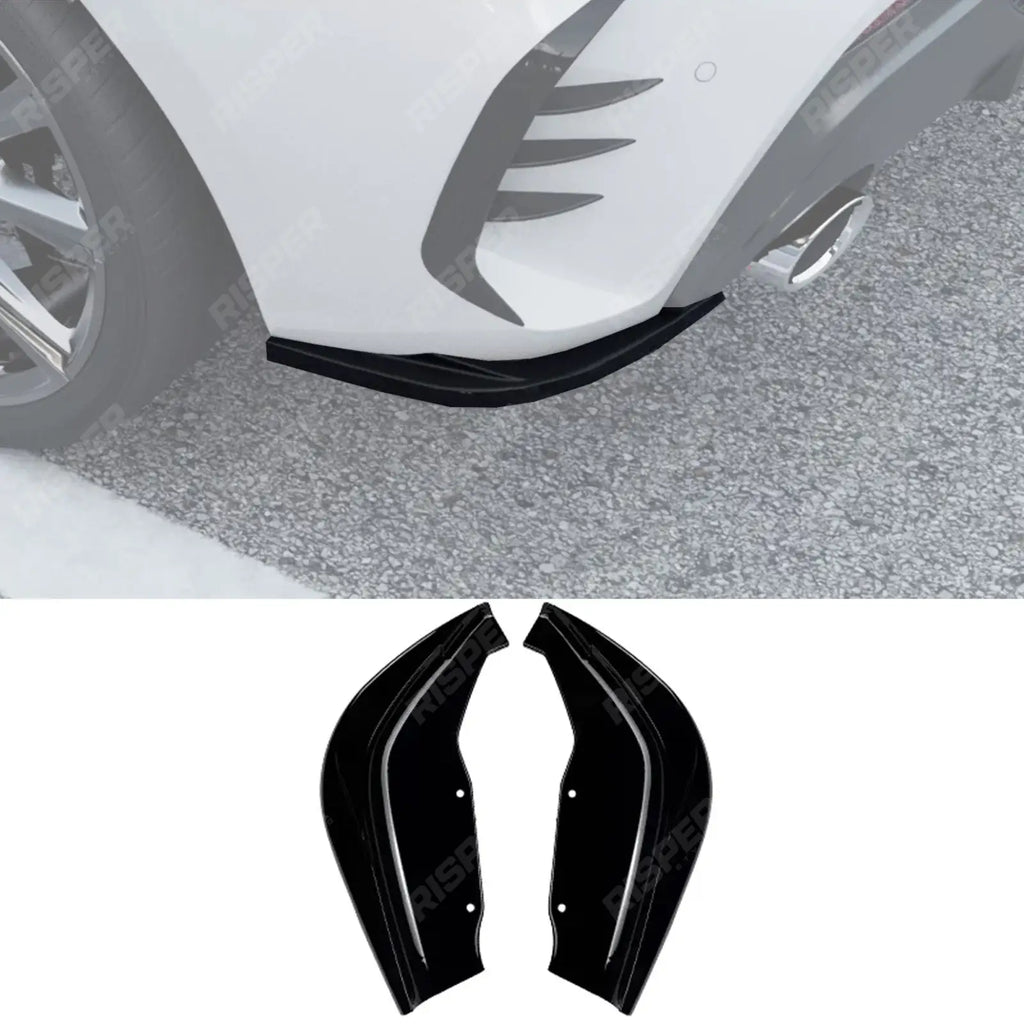 REAR BUMPER CORNER SPLITTERS IN GLOSS BLACK For BMW 1 SERIES F40 M SPORT 2019-2024