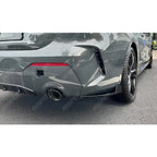 REAR BUMPER CORNER SPLITTERS IN GLOSS BLACK For BMW 4 SERIES G22 G23 M SPORT 2020+