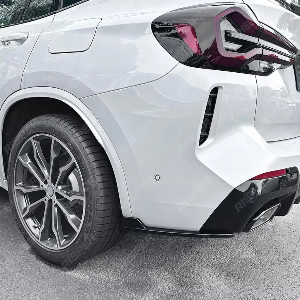 Rear Bumper Corner Splitters In Gloss Black For BMW X3 G01 LCI 2022+ - M-Sport