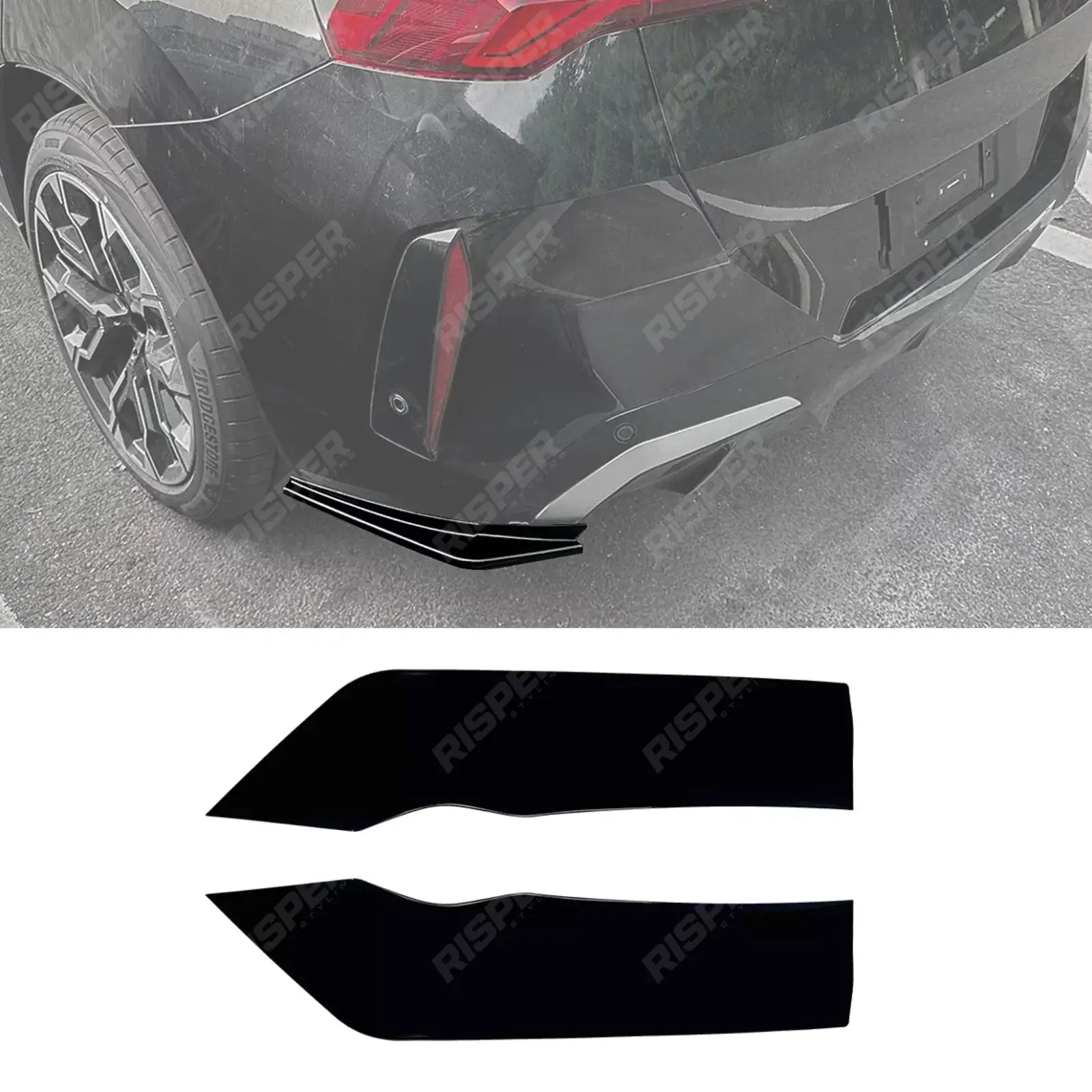 Rear Bumper Corner Splitters In Gloss Black For BMW X3 G45 2025+ - M-Sport