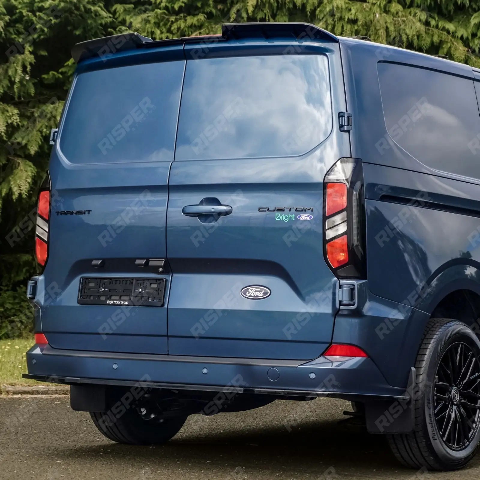 Rear Bumper Splitter In Gloss Black 3 Piece For Ford Transit Custom MK2 2024 On