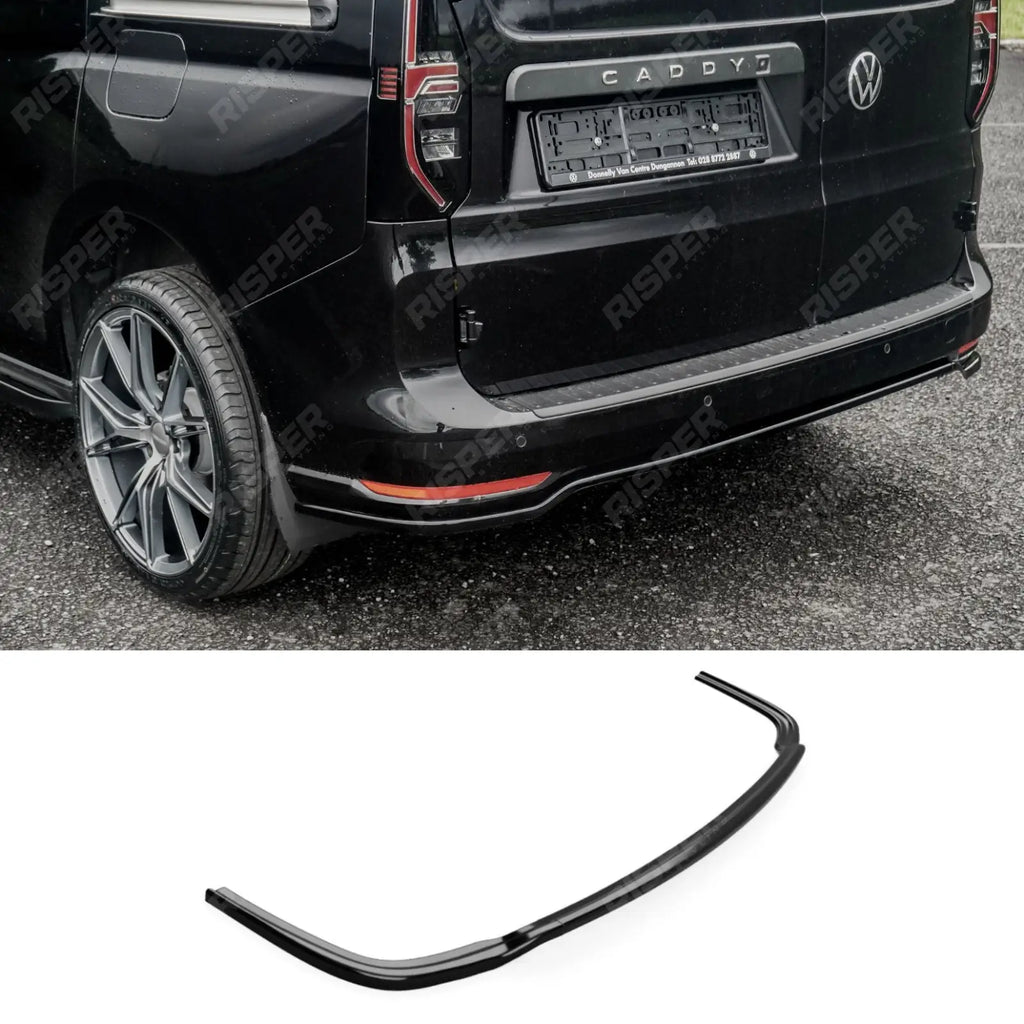 Rear Bumper Splitter in Gloss Black For Volkswagen Caddy MK5 2021+