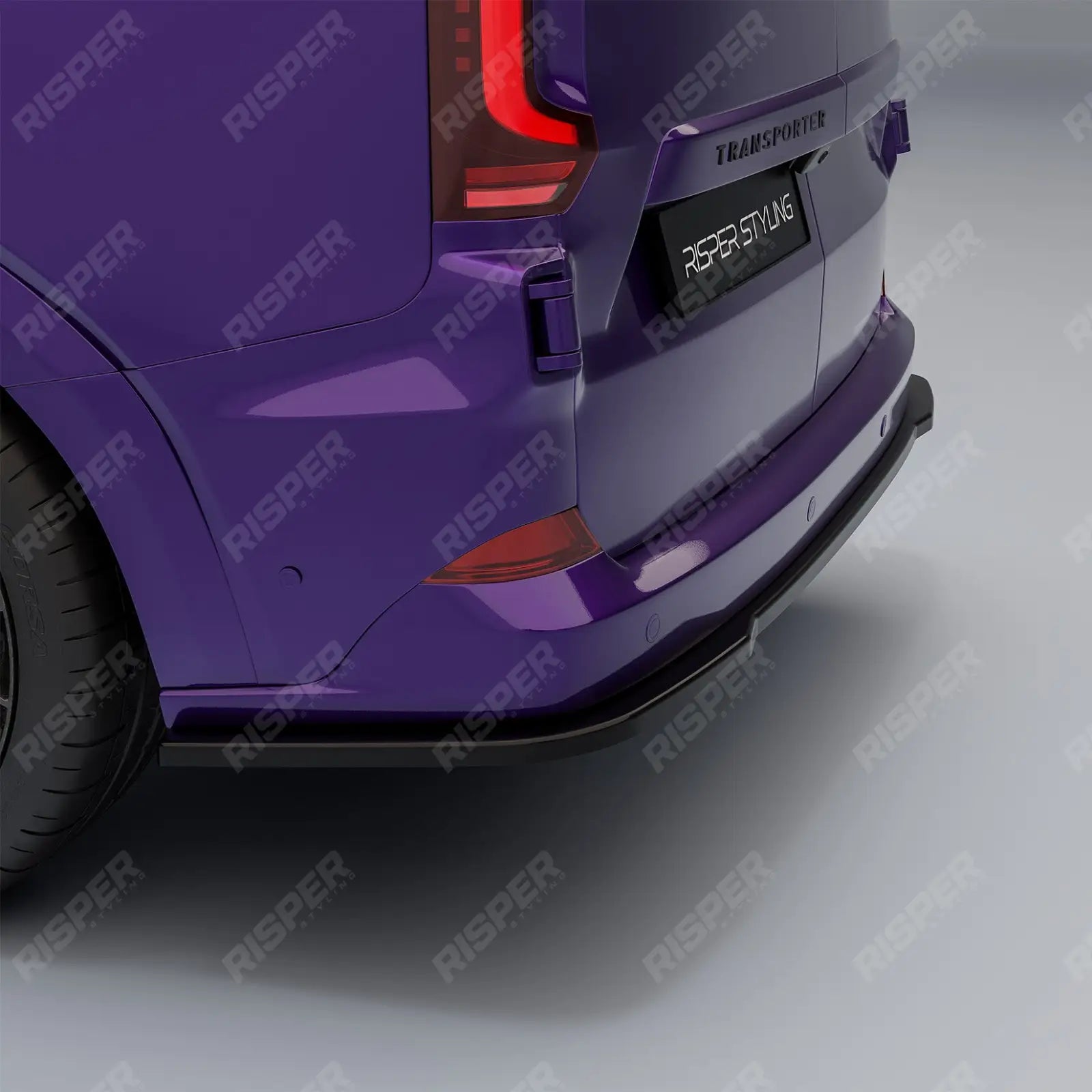 Rear Bumper Splitter In Gloss Black For Volkswagen Transporter T7 2025+