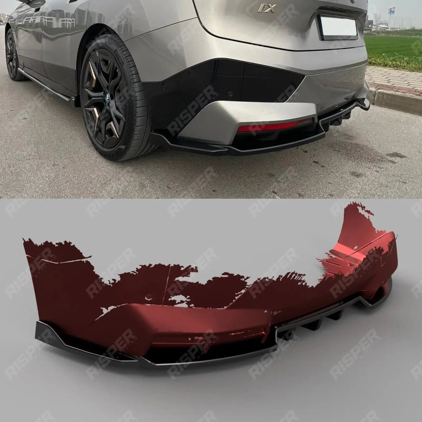 Rear Center Splitter (2PCS) For Bmw IX M Sport I20 2021+