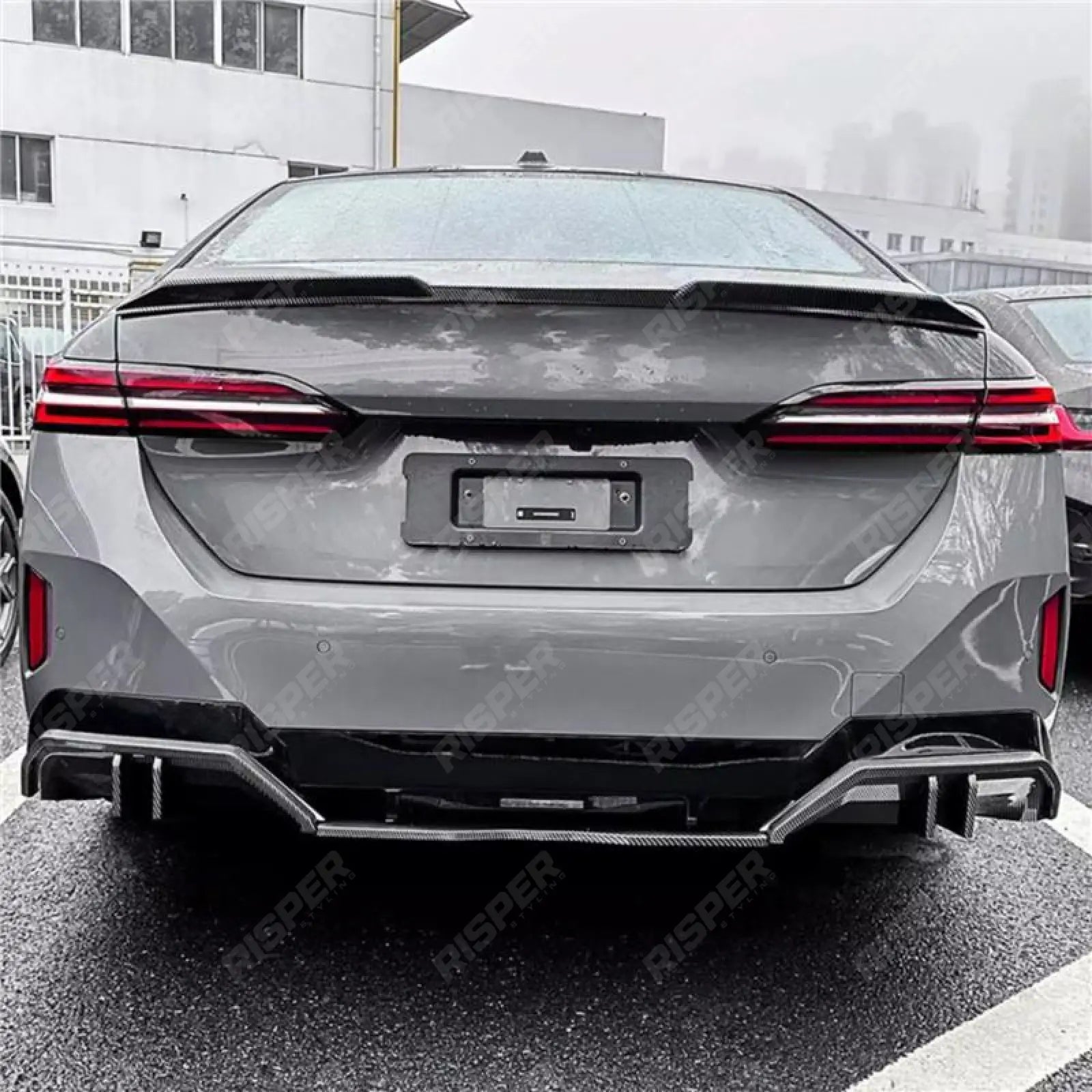 Rear Diffuser In Carbon Look For Bmw 5 Series G60 2024 On - M Sport