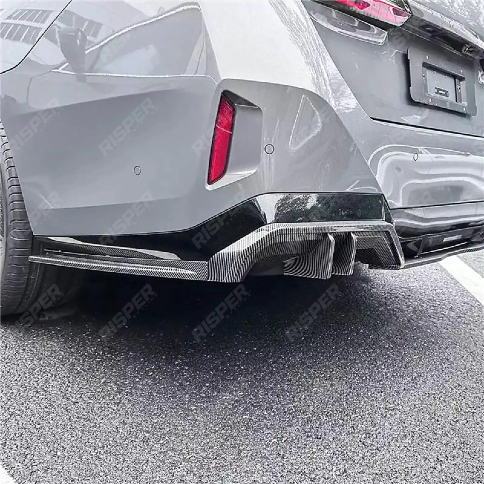 Rear Diffuser In Carbon Look For Bmw 5 Series G60 2024 On - M Sport