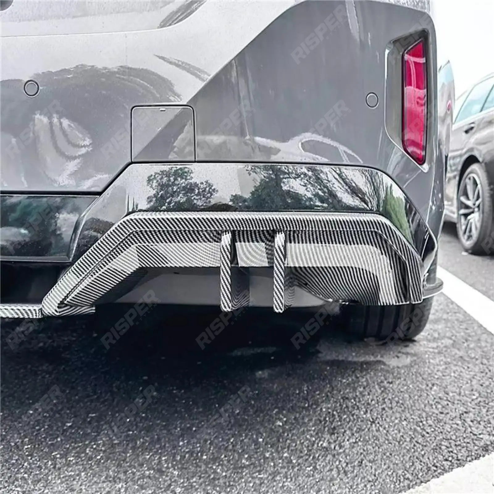 Rear Diffuser In Carbon Look For Bmw 5 Series G60 2024 On - M Sport