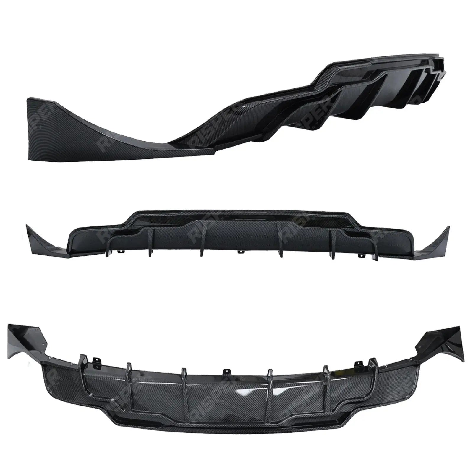 Rear Diffuser In Carbon Look For Tesla Model 3 2018 - 2023