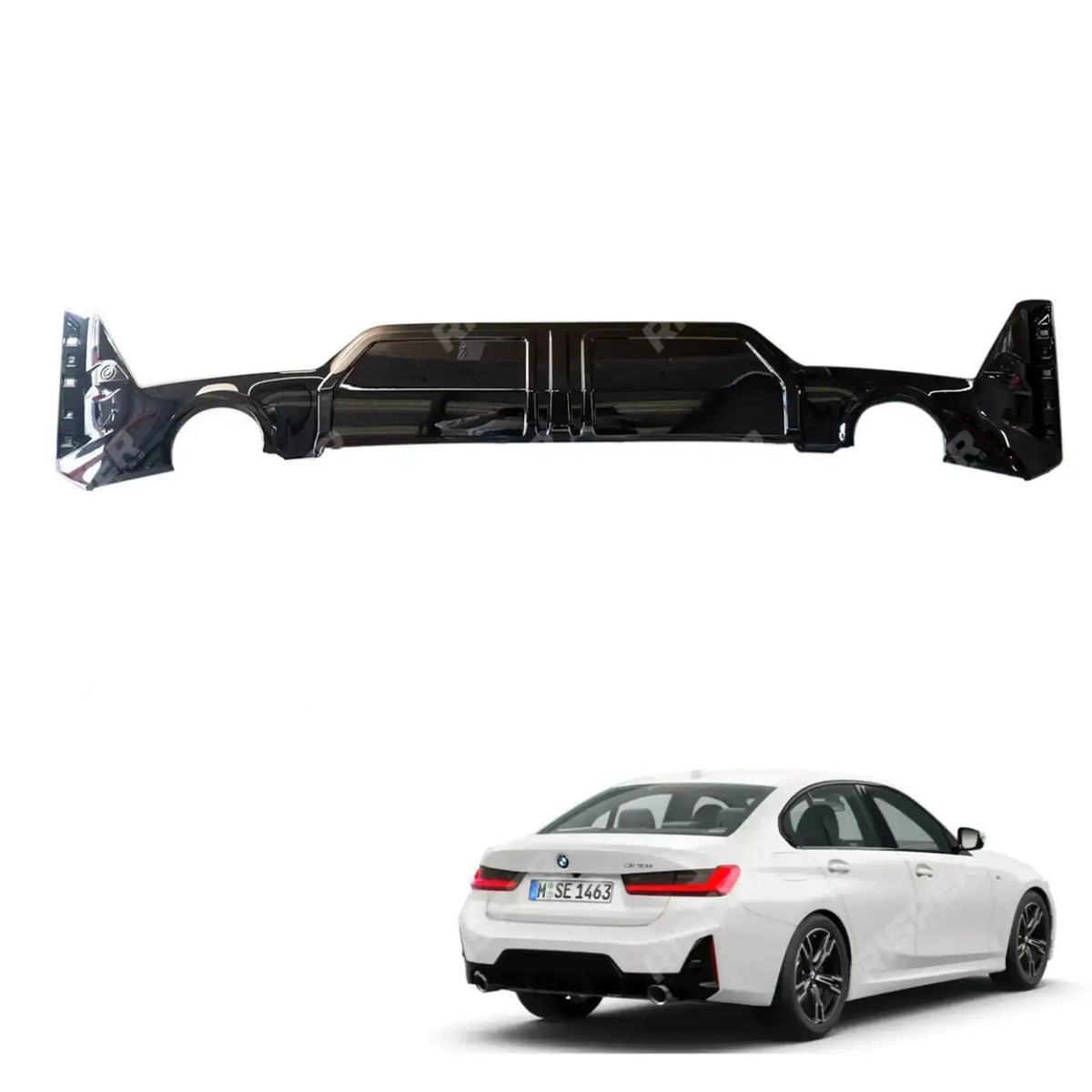 Rear Diffuser In Gloss Black For BMW 3 Series G20 M Sport LCI Facelift 2022+