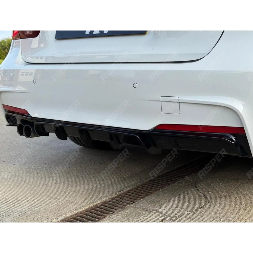 Rear Diffuser M Sport Twin Exit In Gloss Black For BMW 3 Series F30 F35 M Performance