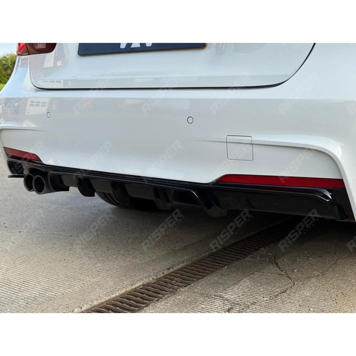 Rear Diffuser M Sport Twin Exit In Gloss Black For BMW 3 Series F30 F35 M Performance