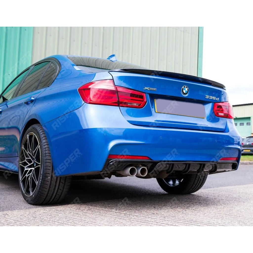 Rear Diffuser M Sport Twin Exit In Gloss Black For BMW 3 Series F30 F35 M Performance