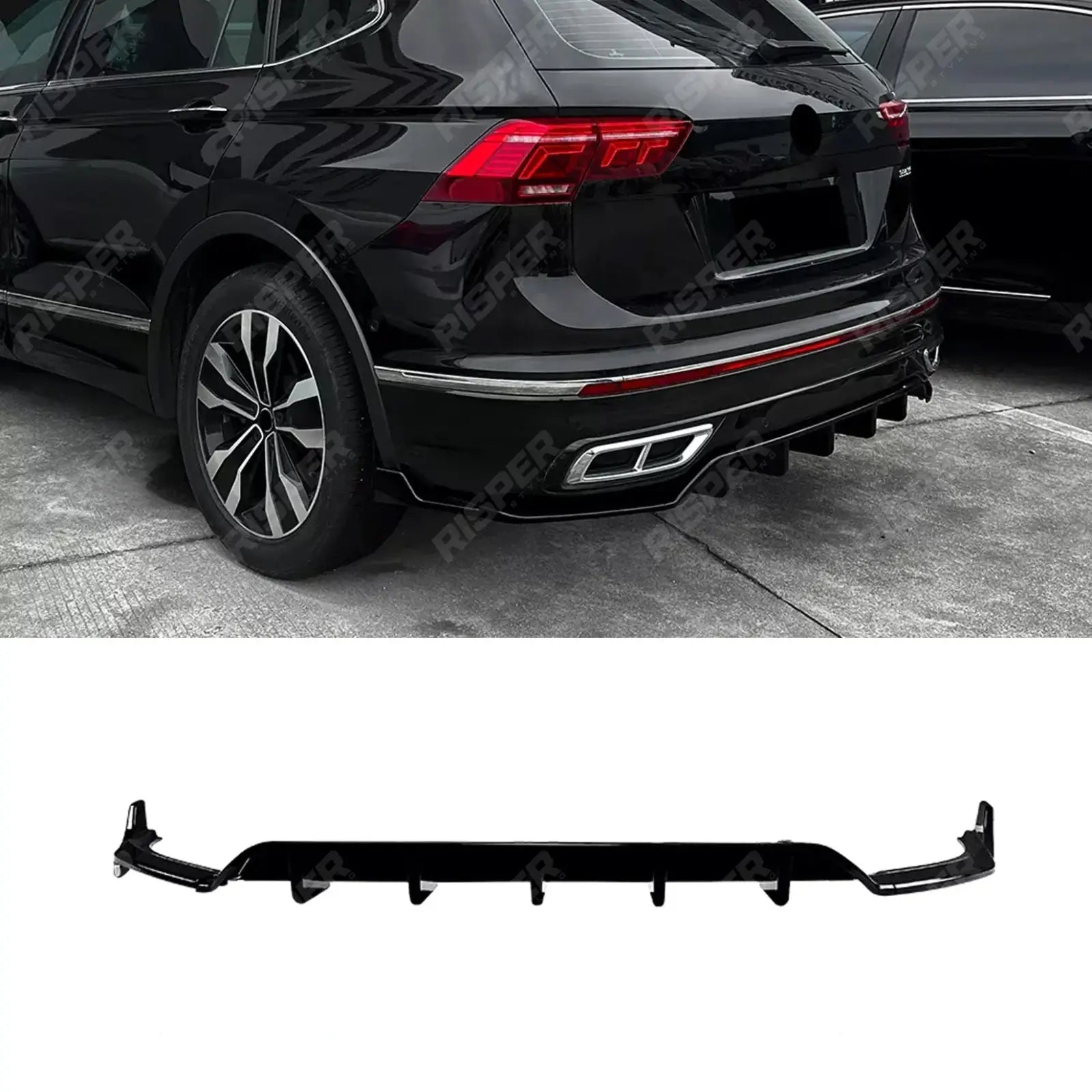 Rear Diffuser & Side Splitters For Volkswagen Tiguan MK2.5 2021-2023 R-Line