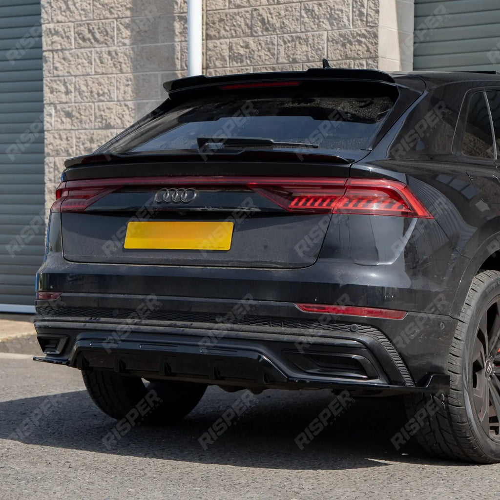 Rear Diffuser & Side Splitters In Gloss Black For Audi Q8 S Line 2023+