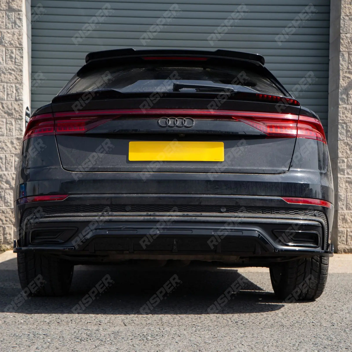 Rear Diffuser & Side Splitters In Gloss Black For Audi Q8 S Line 2023+