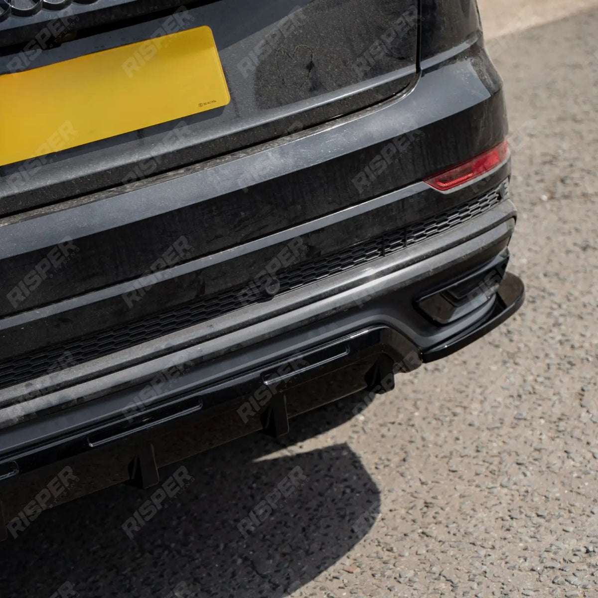 Rear Diffuser & Side Splitters In Gloss Black For Audi Q8 S Line 2023+