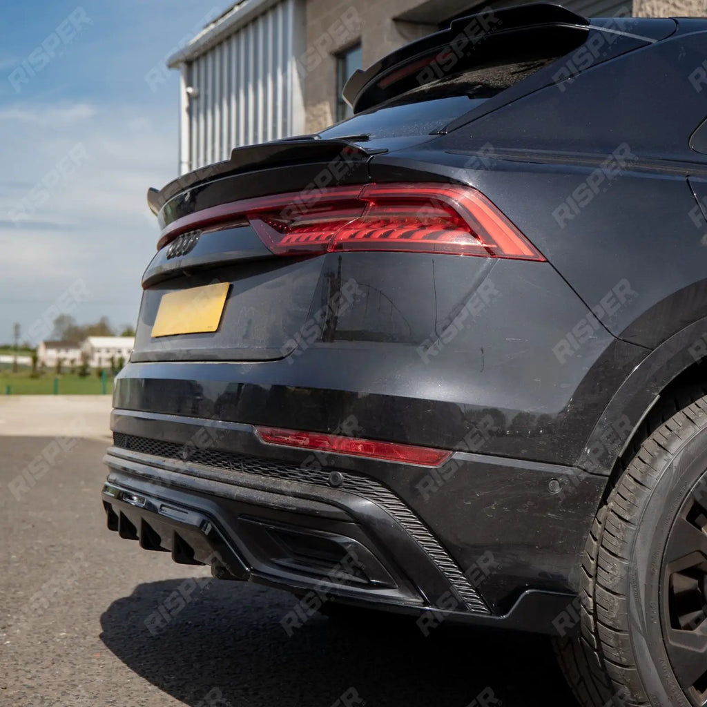 Rear Diffuser & Side Splitters In Gloss Black For Audi Q8 S Line 2023+