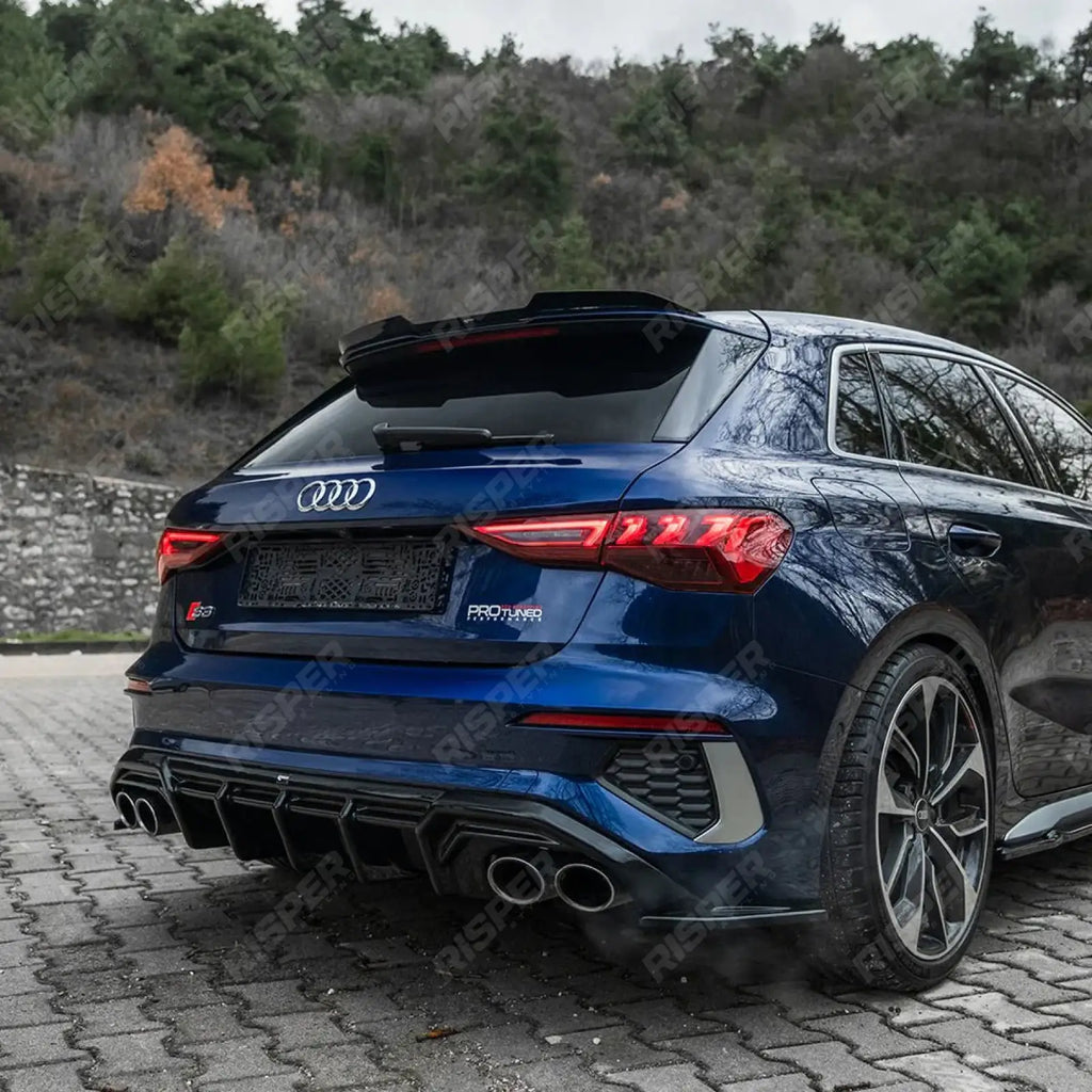 Rear Diffuser Valance In Gloss Black For A3 S LINE 8Y 2020 2024 Audi S3 8Y 2020-2024