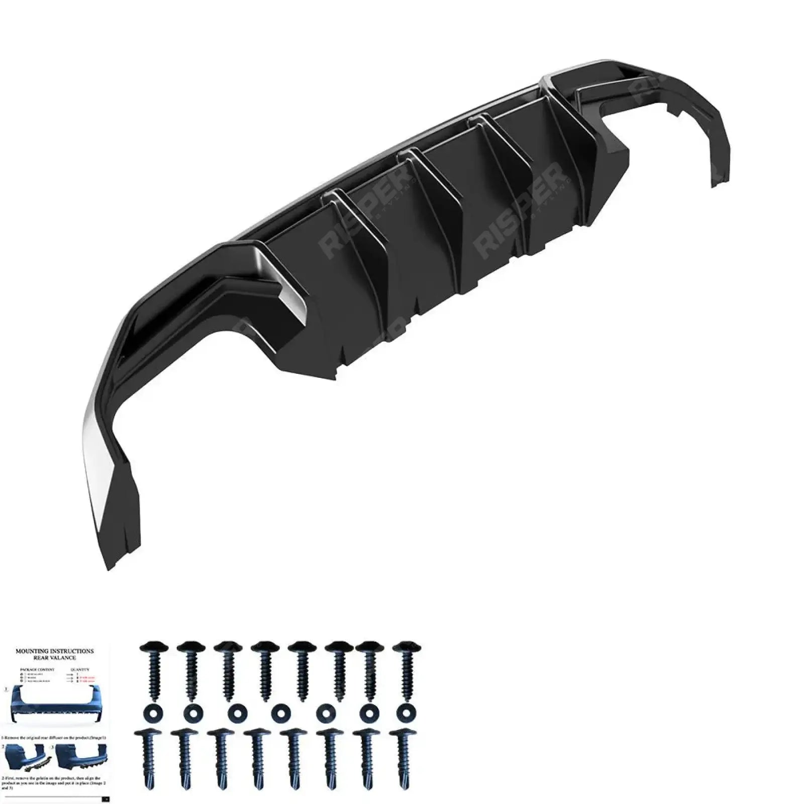 Rear Diffuser Valance In Gloss Black For A3 S LINE 8Y 2020 2024 Audi S3 8Y 2020-2024