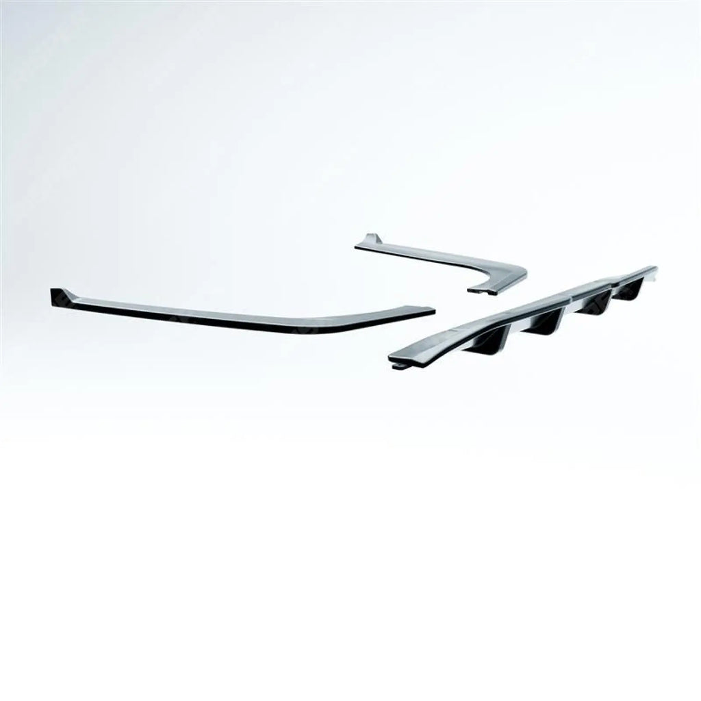 REAR DIFFUSER WITH CORNER SPLITTERS GLOSS BLACK For MERCEDES C CLASS W206 AMG LINE 2022+