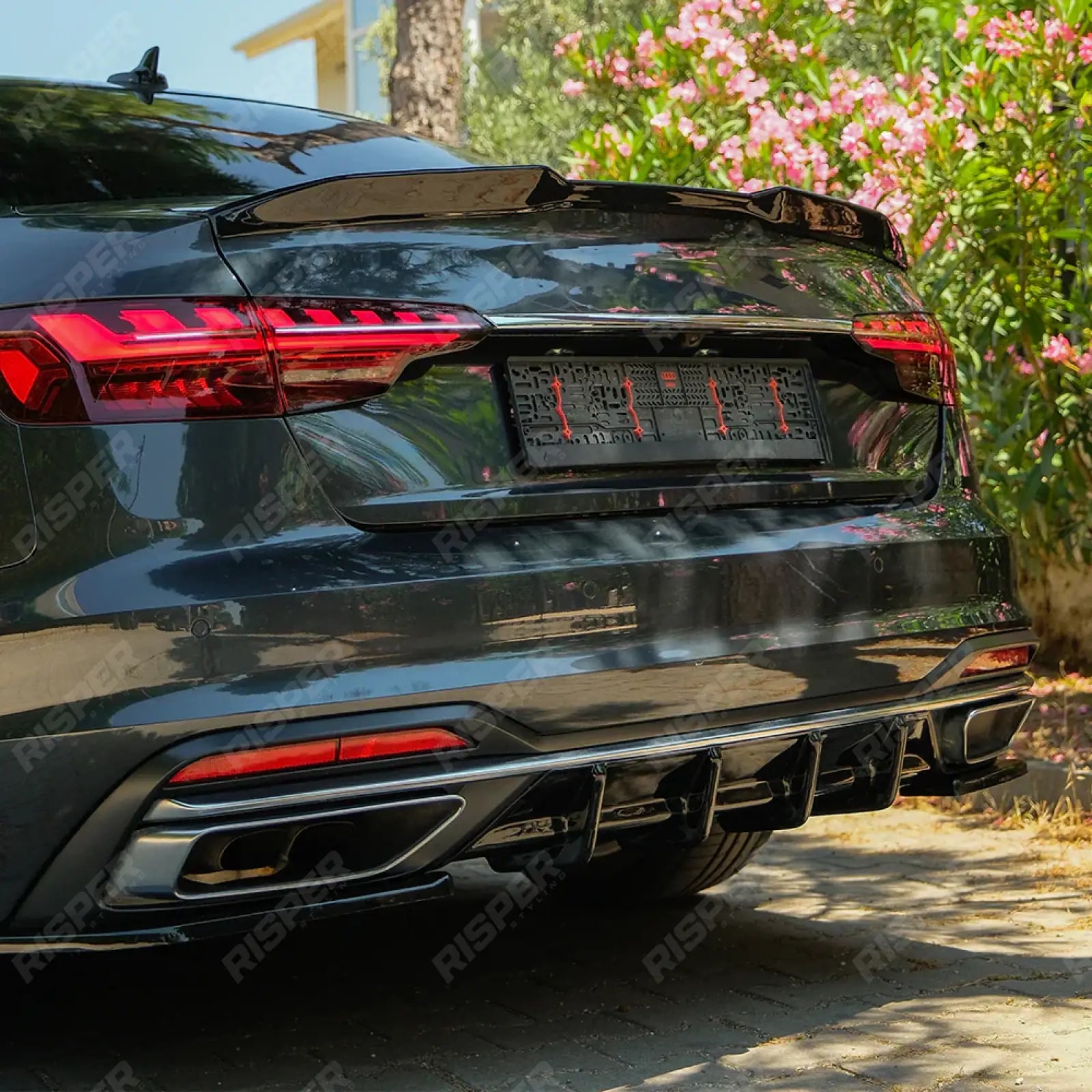 Rear Side Splitters In Gloss Black For Audi A4 B9 Facelift 2019-2024