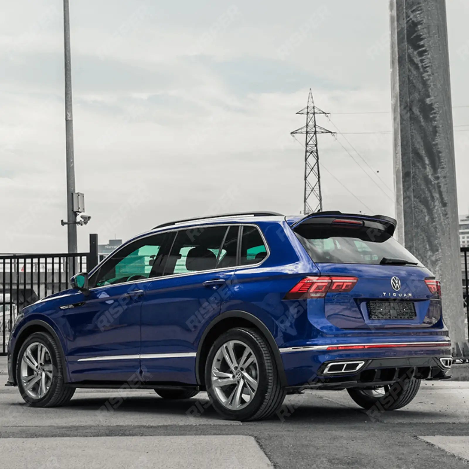 Rear Side Splitters In Gloss Black For Vw Tiguan R-Line 2020-2024