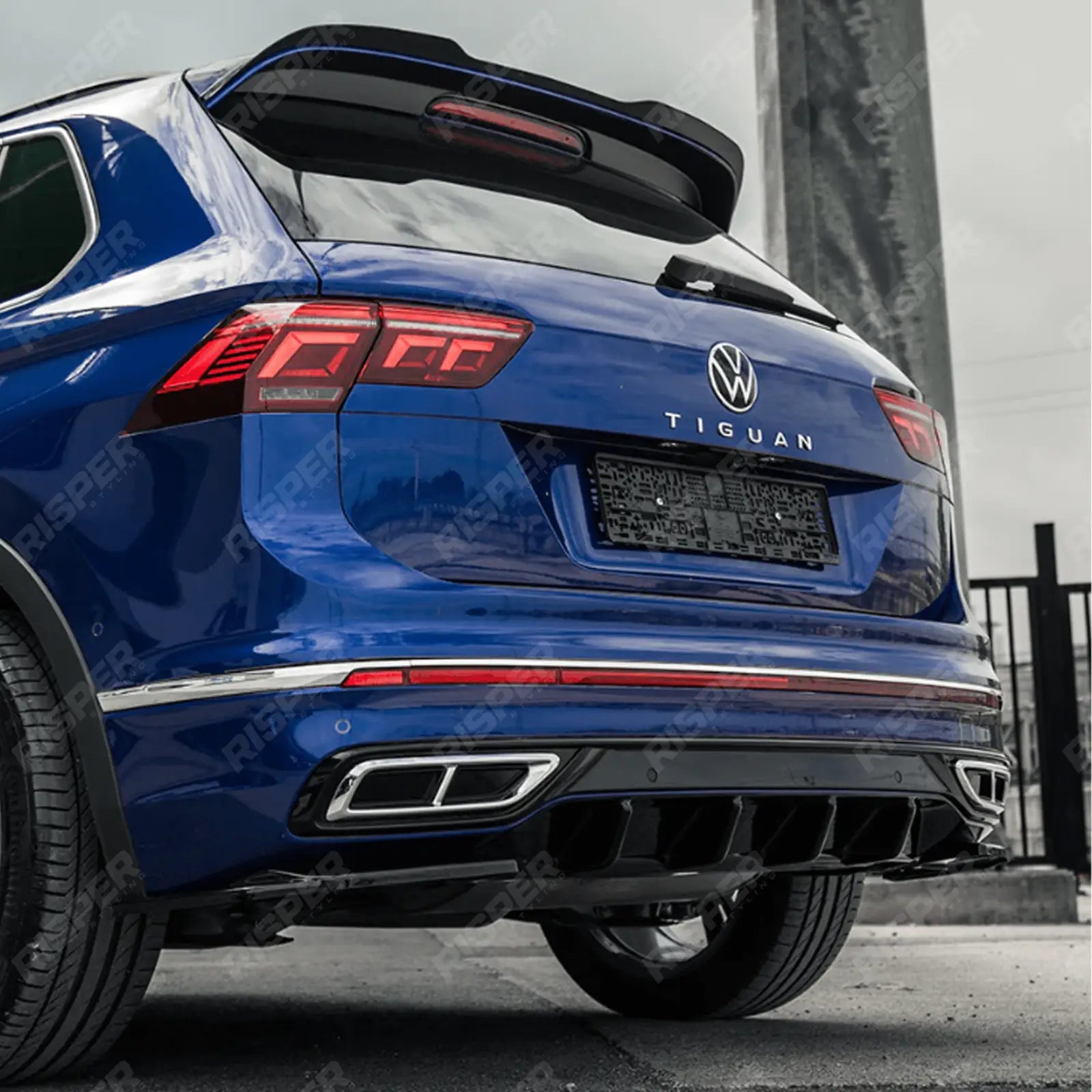 Rear Side Splitters In Gloss Black For Vw Tiguan R-Line 2020-2024