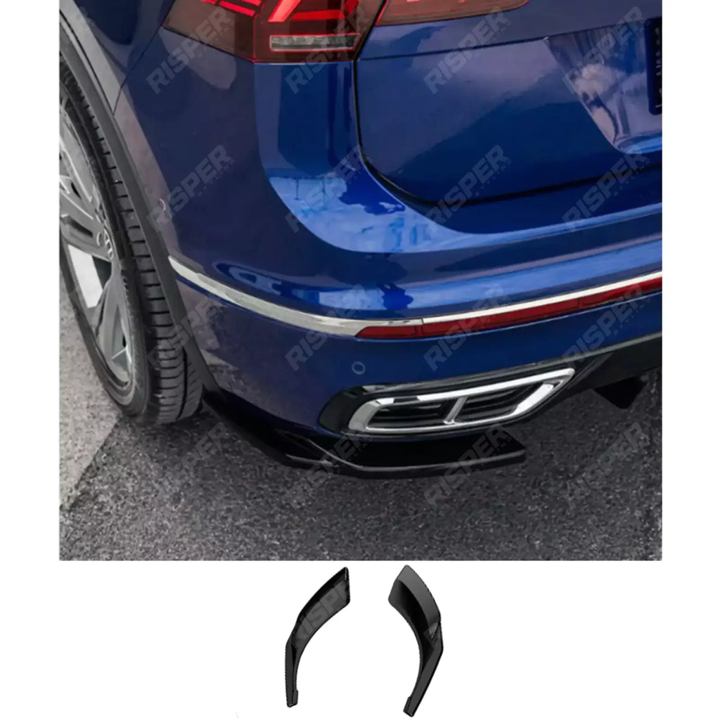Rear Side Splitters In Gloss Black For Vw Tiguan R-Line 2020-2024