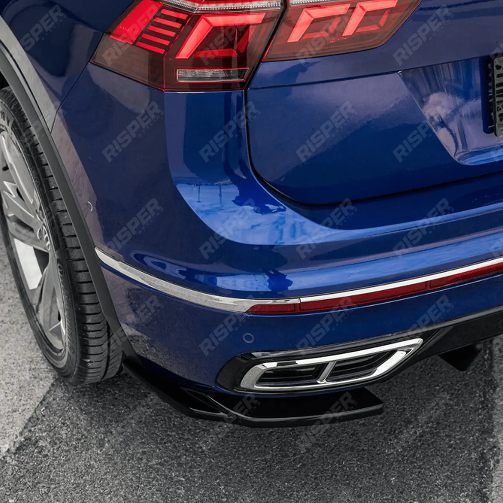 Rear Side Splitters In Gloss Black For Vw Tiguan R-Line 2020-2024