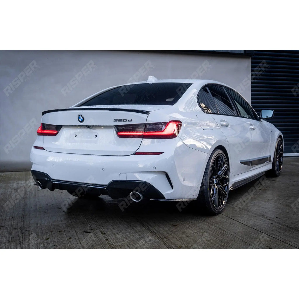 Rear Spats Extensions For M Sport Bumper In Gloss Black For BMW 3 Series G20 G28 2018+
