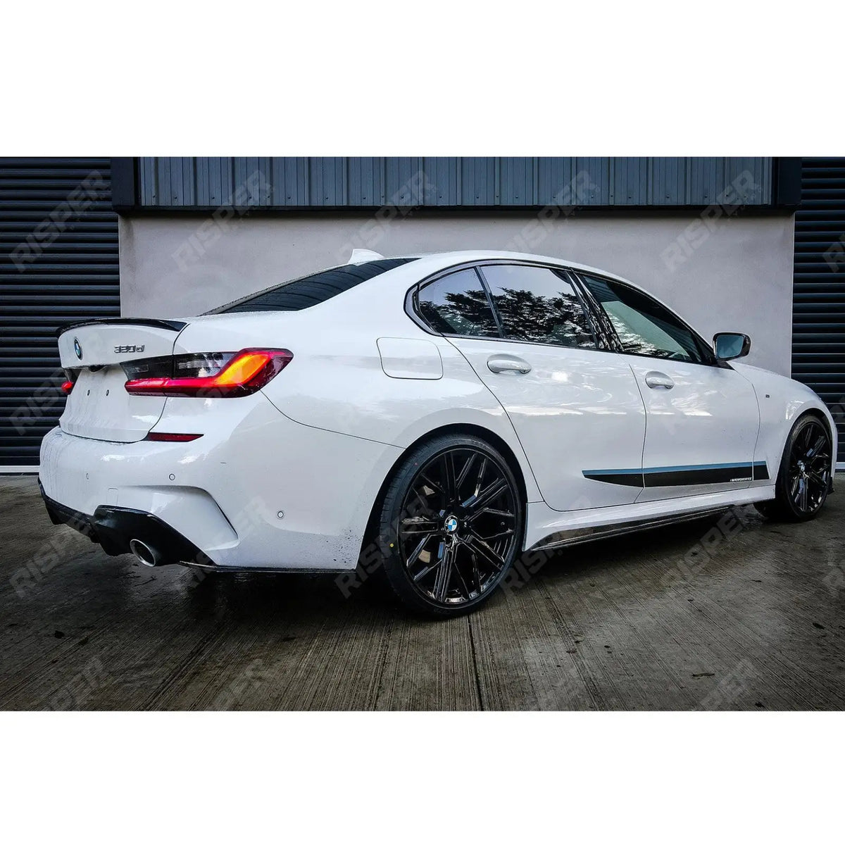 Rear Spats Extensions For M Sport Bumper In Gloss Black For BMW 3 Series G20 G28 2018+