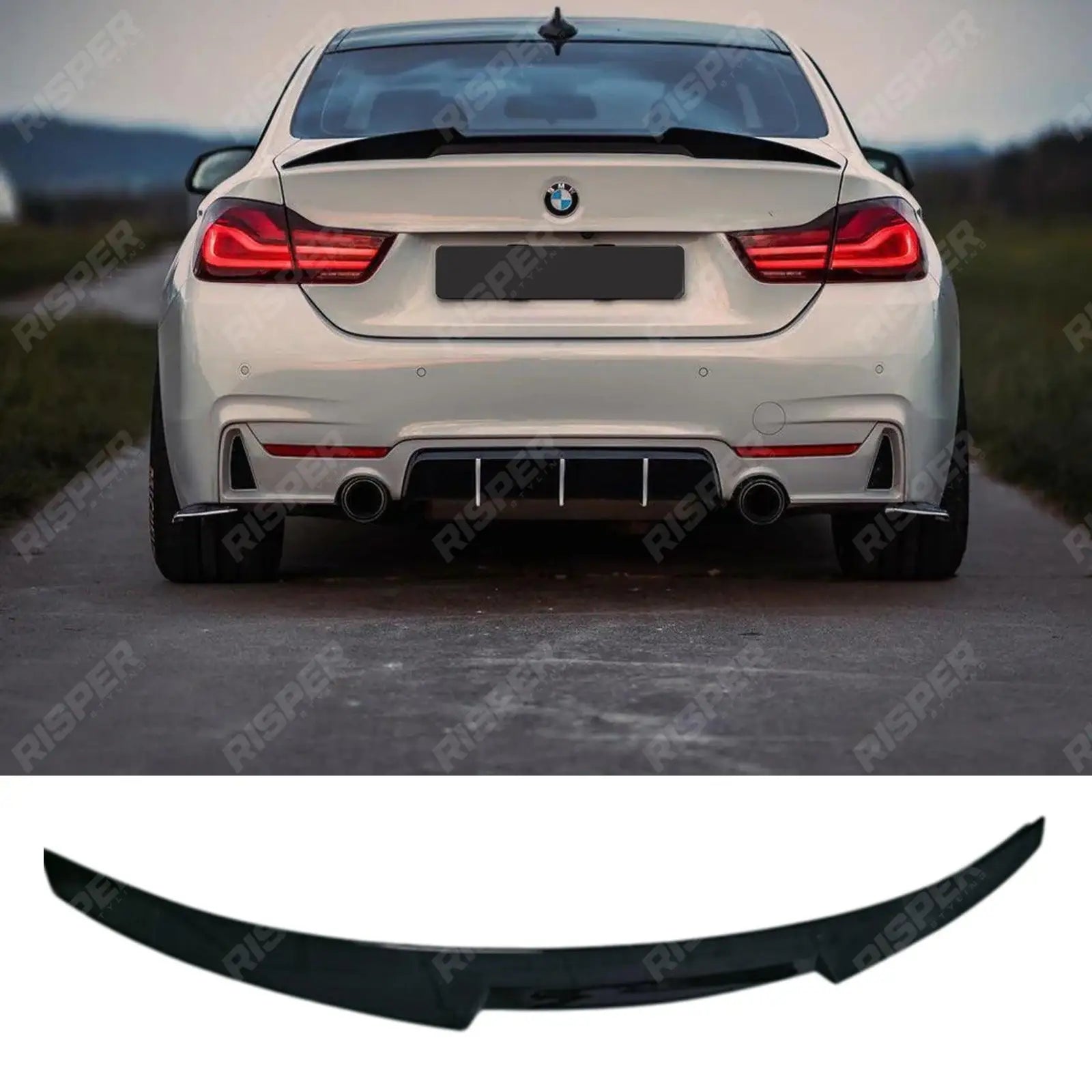 Rear Spoiler In Gloss Black M4 Style For BMW 4 Series F32 M4 F82 2014-2020