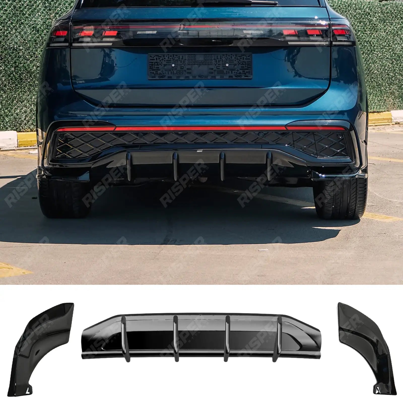 Rear Valance In Gloss Black For VW Tiguan R-Line MK3 2024 On