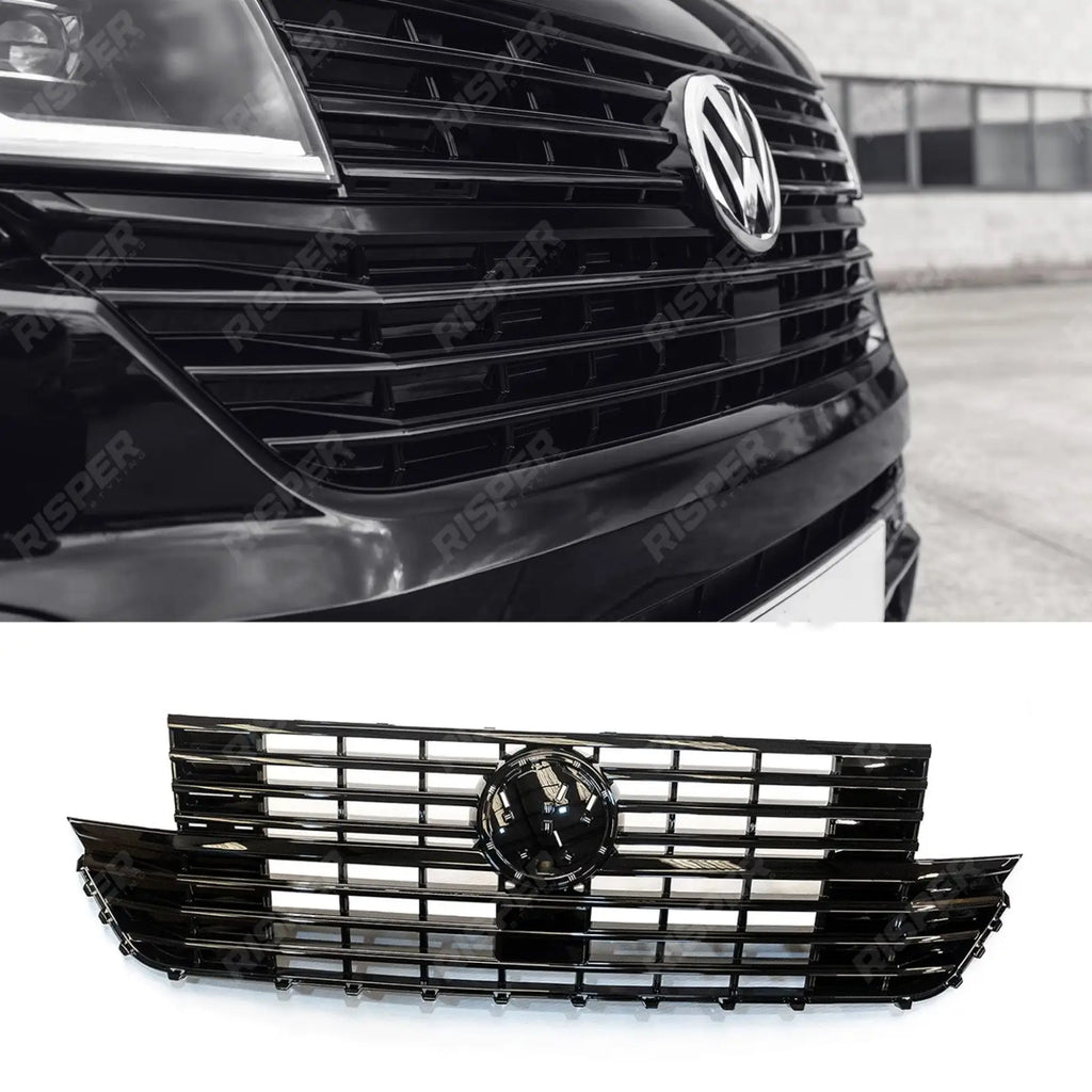 Replacement Front Grill In Gloss Black For VW Transporter T6.1 2019-2024