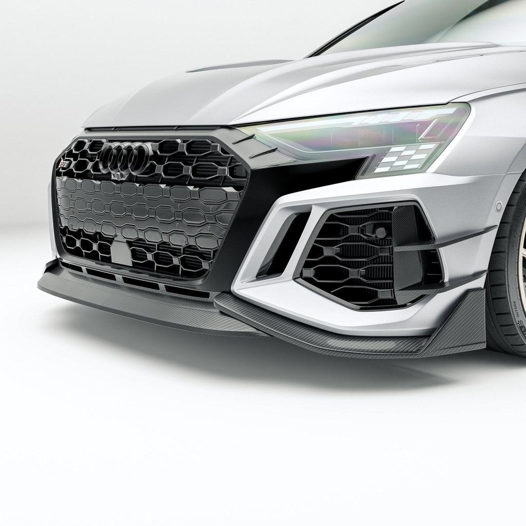 REVOZPORT - AUDI RS3 8Y SALOON DRY CARBON FIBER FRONT CANARDS
