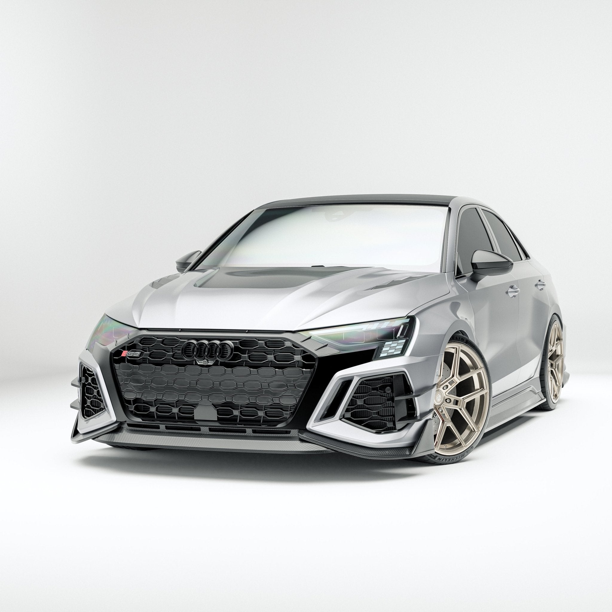 REVOZPORT - AUDI RS3 8Y SALOON DRY CARBON FIBER FRONT LIP