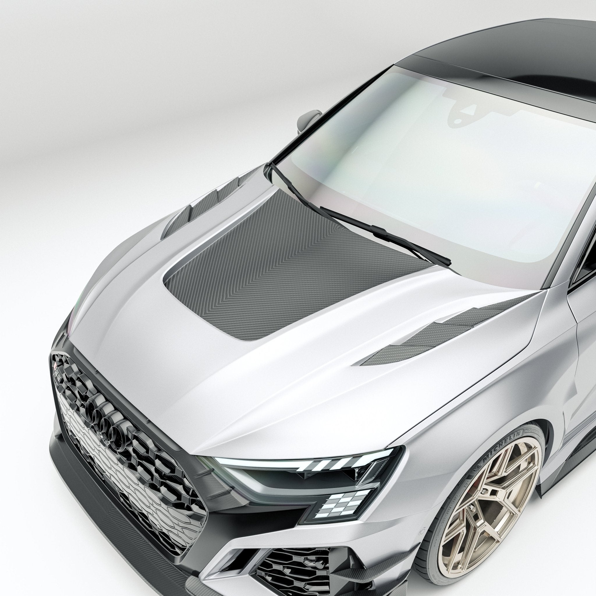 REVOZPORT - AUDI RS3 8Y SALOON DRY CARBON FIBER HOOD BONNET