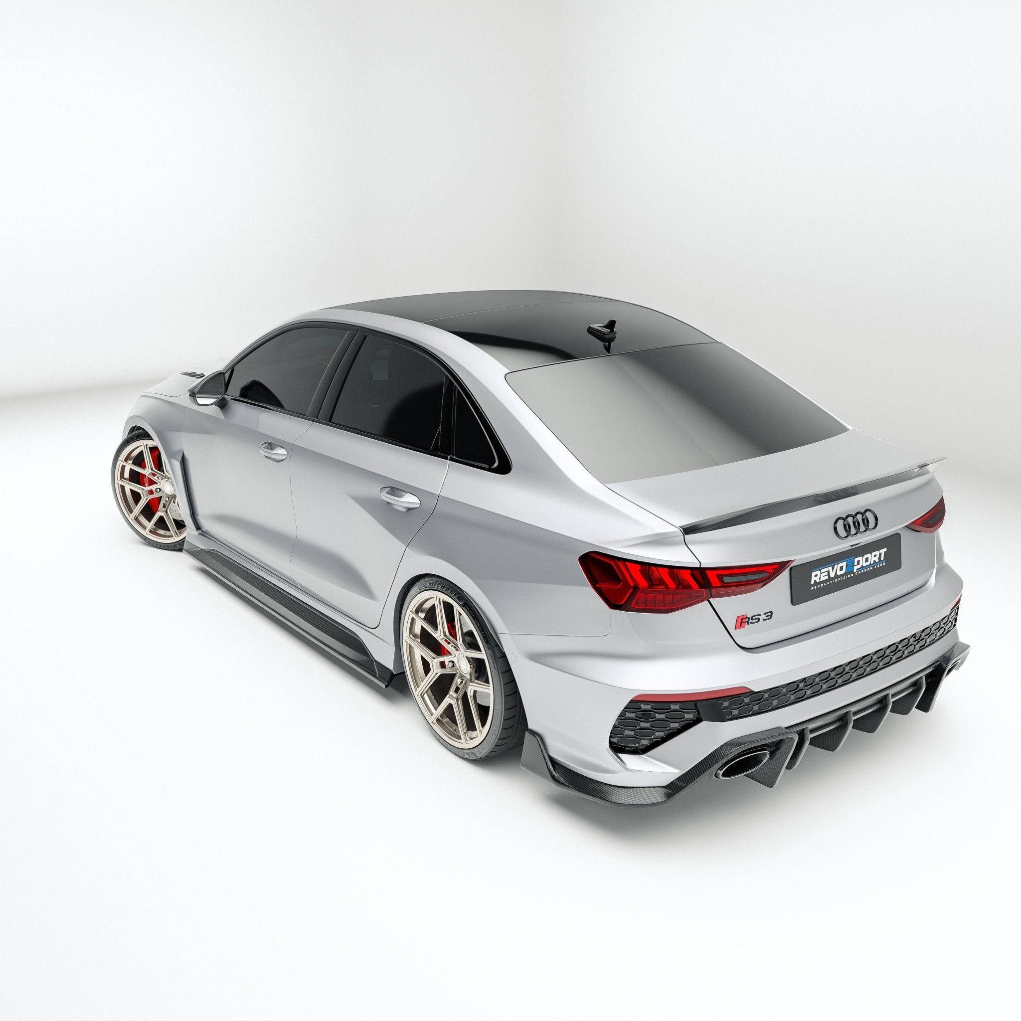 REVOZPORT - AUDI RS3 8Y SALOON DRY CARBON FIBER REAR DIFFUSER