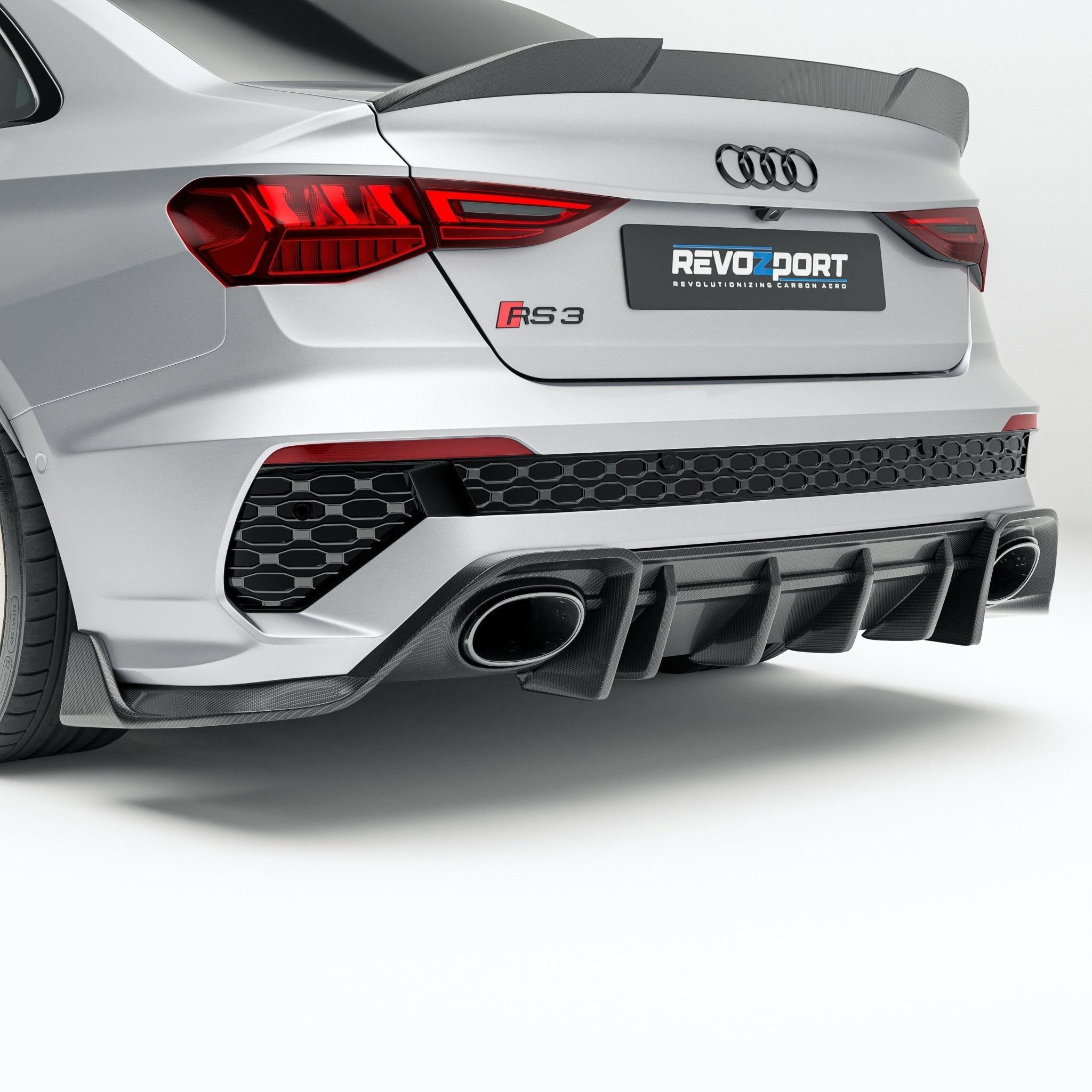 REVOZPORT - AUDI RS3 8Y SALOON DRY CARBON FIBER REAR DIFFUSER