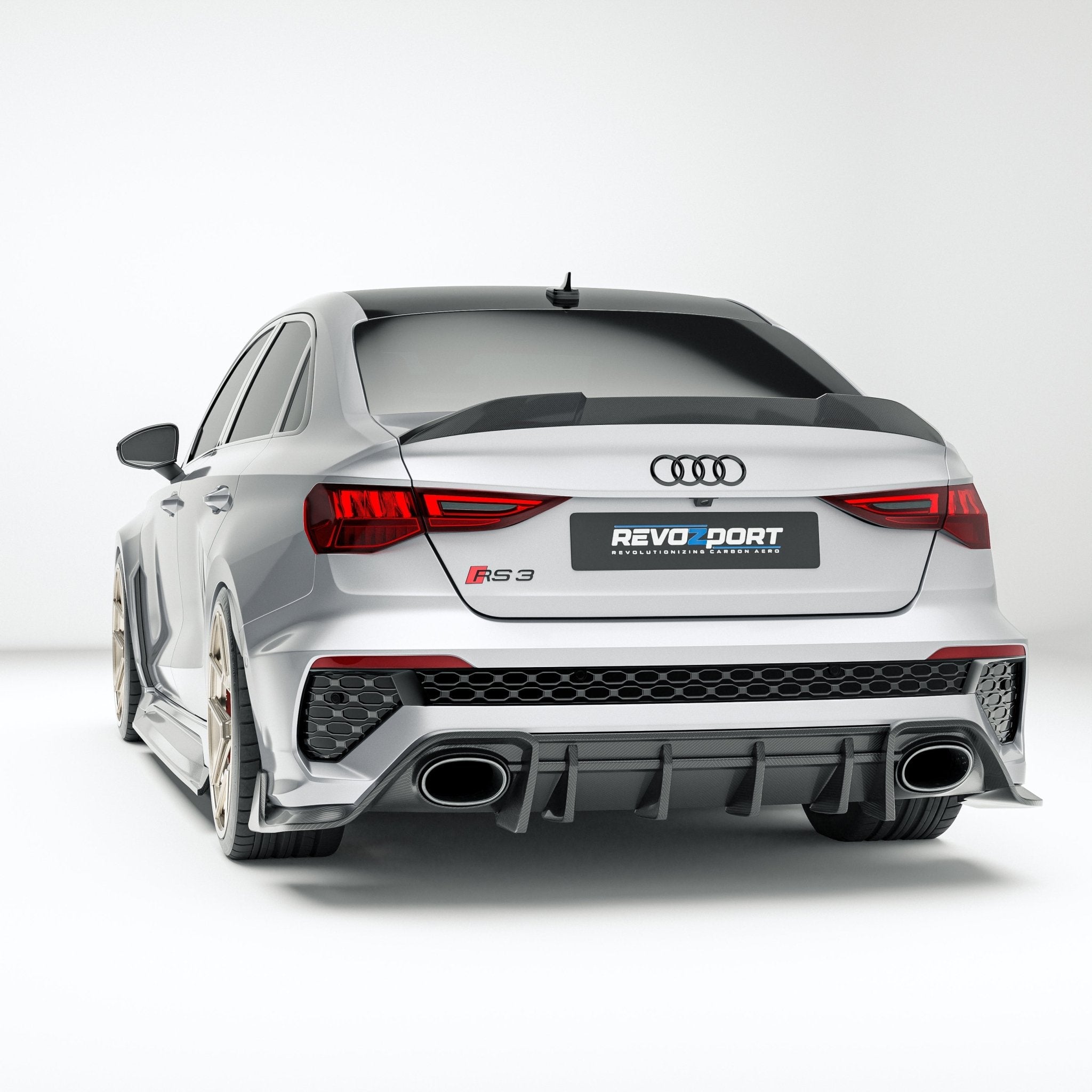 REVOZPORT - AUDI RS3 8Y SALOON DRY CARBON FIBER REAR DIFFUSER