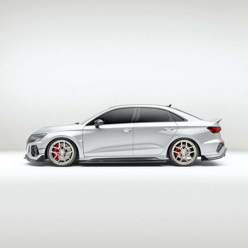 REVOZPORT - AUDI RS3 8Y SALOON DRY CARBON FIBER SIDE SKIRTS