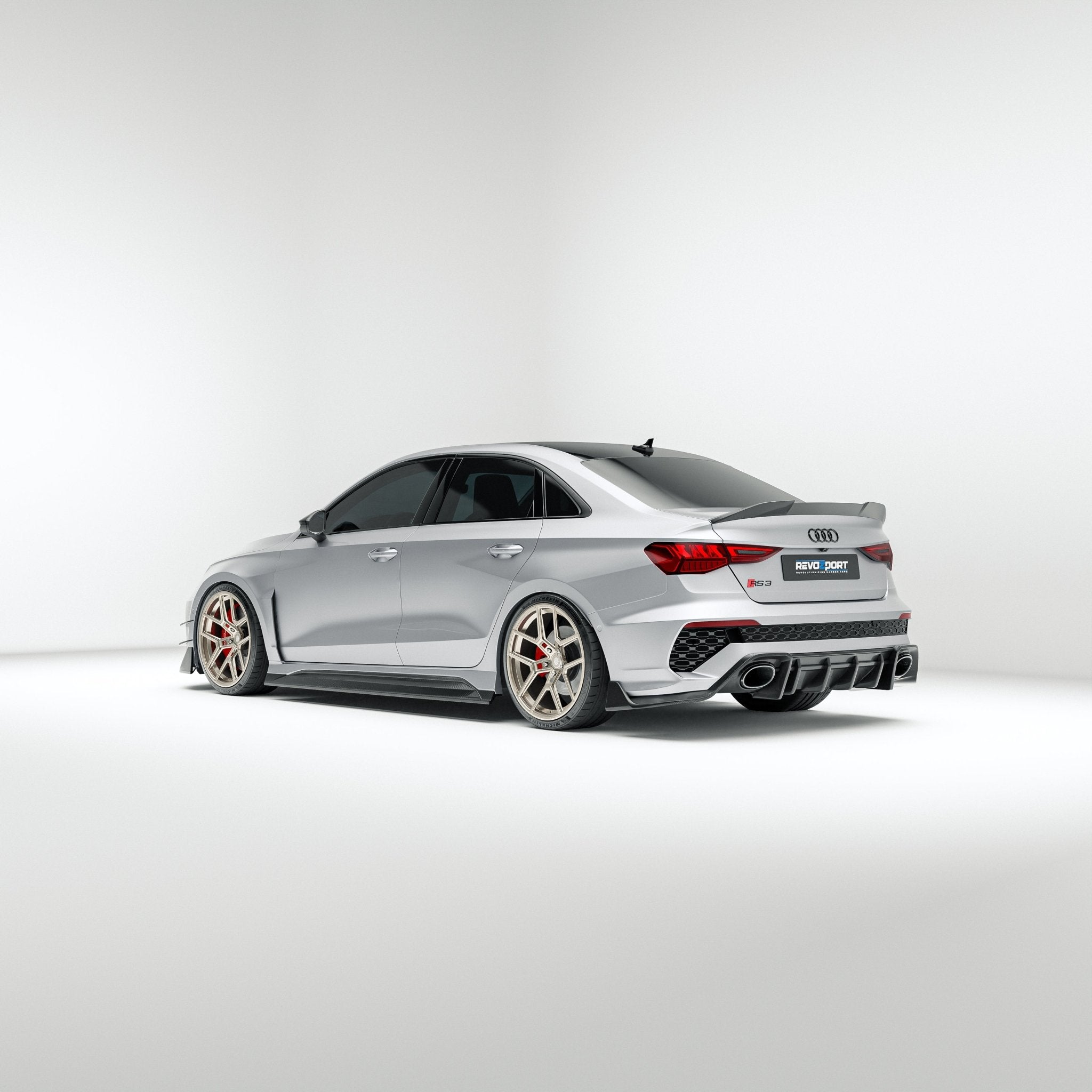 REVOZPORT - AUDI RS3 8Y SALOON DRY CARBON FIBER SIDE SKIRTS