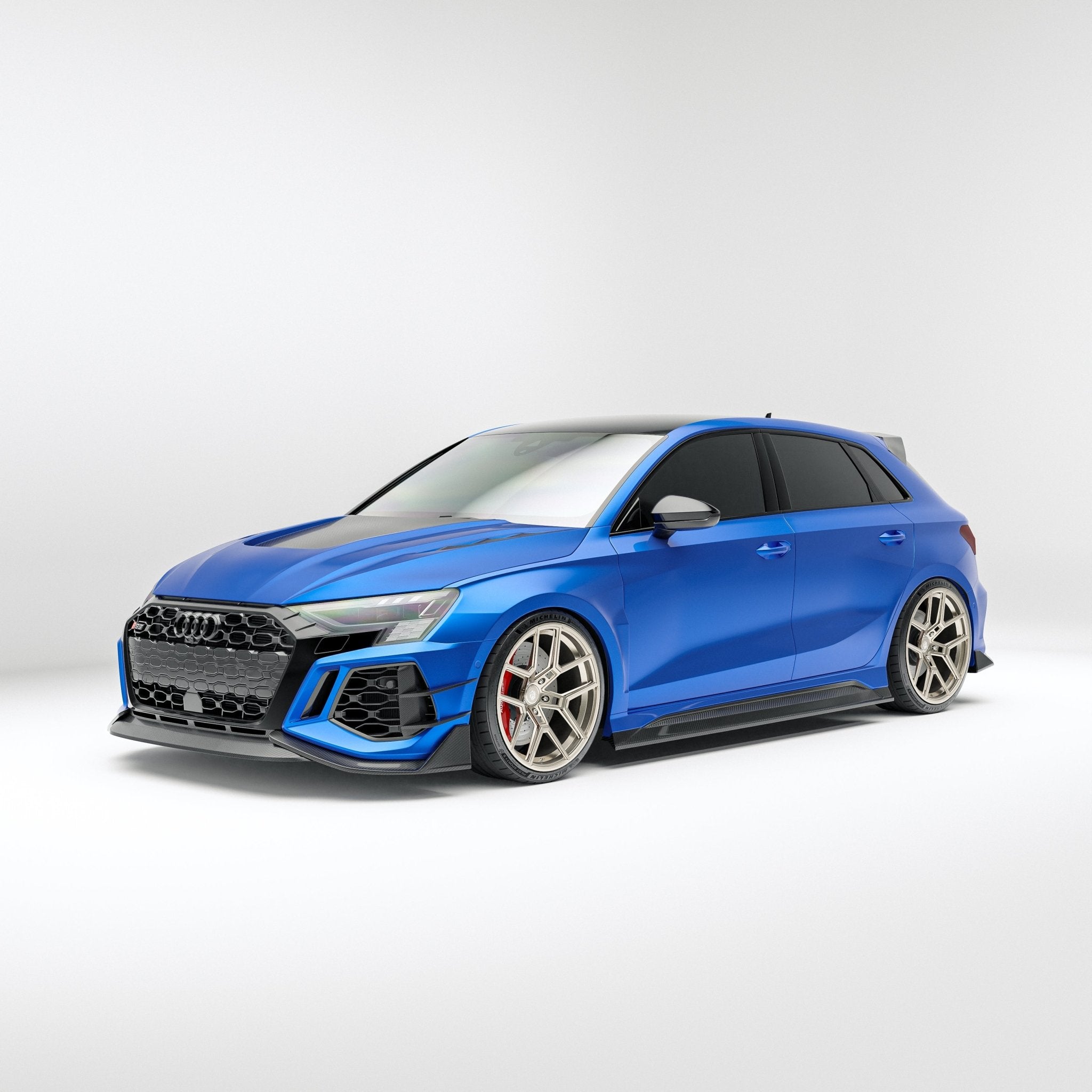 REVOZPORT - AUDI RS3 8Y SPORTBACK DRY CARBON FIBER FRONT CANARDS