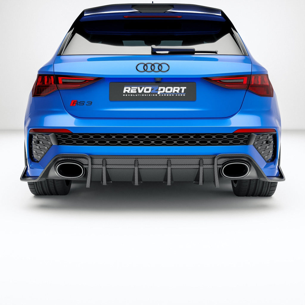 REVOZPORT - AUDI RS3 8Y SPORTBACK DRY CARBON FIBER REAR DIFFUSER