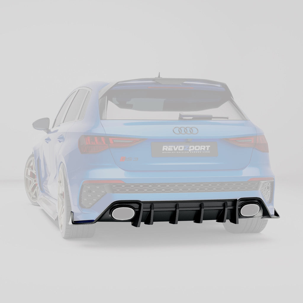 REVOZPORT - AUDI RS3 8Y SPORTBACK DRY CARBON FIBER REAR DIFFUSER