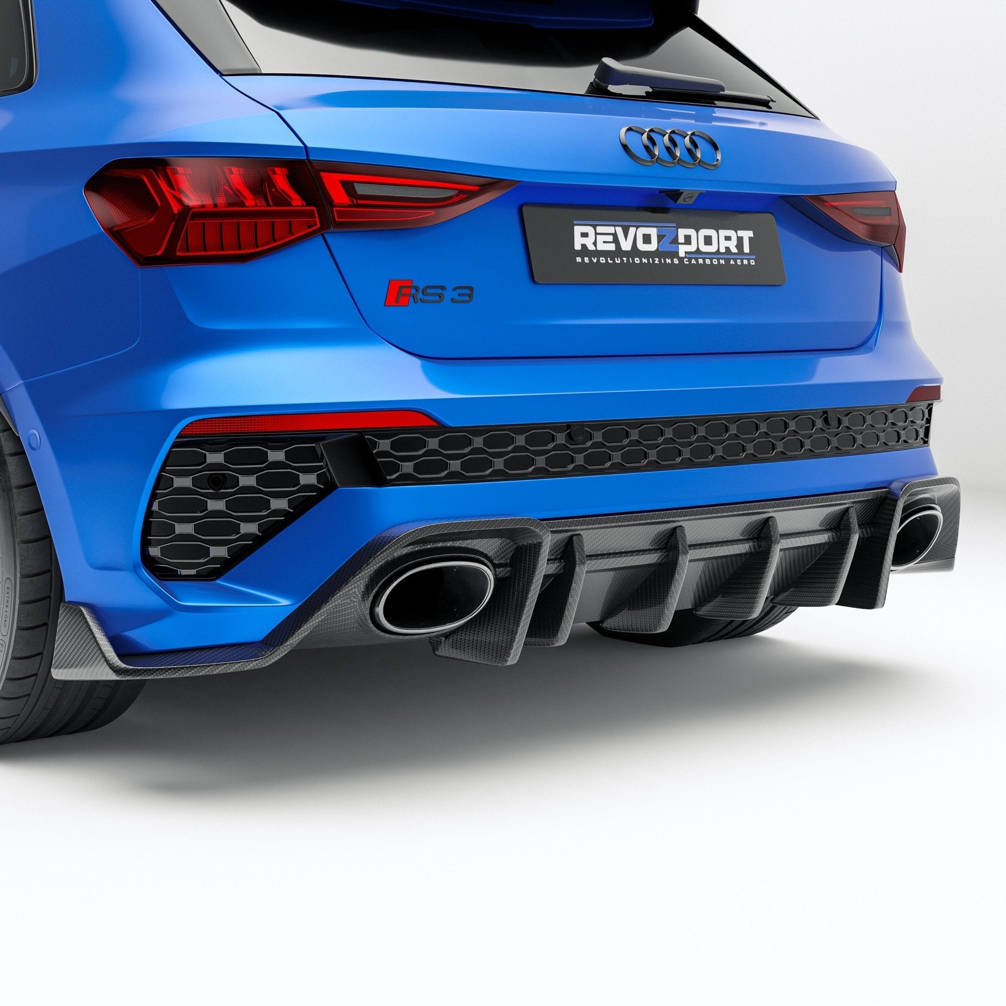 REVOZPORT - AUDI RS3 8Y SPORTBACK DRY CARBON FIBER REAR DIFFUSER