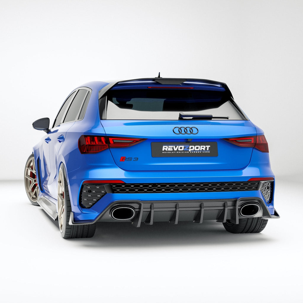 REVOZPORT - AUDI RS3 8Y SPORTBACK DRY CARBON FIBER REAR DIFFUSER
