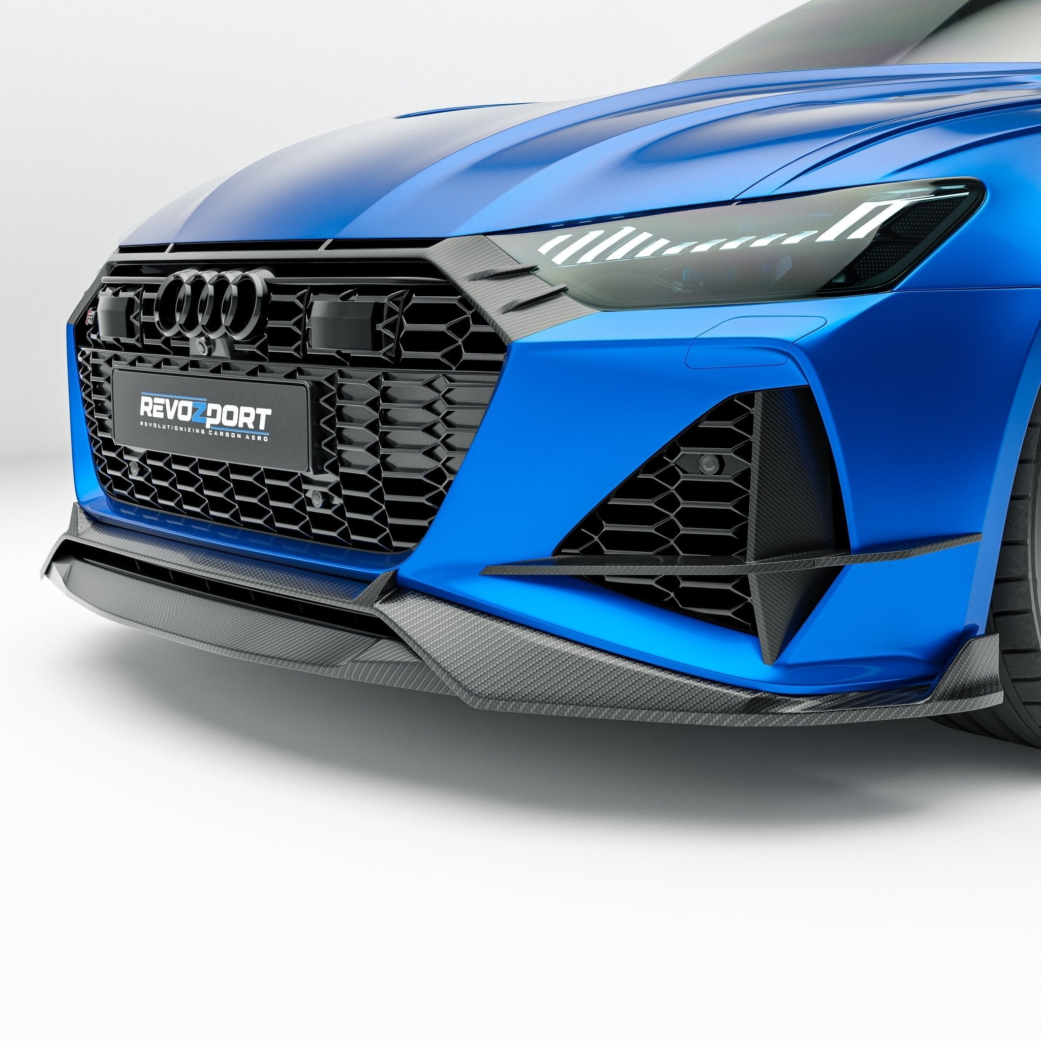 REVOZPORT - AUDI RS6 C8 DRY CARBON FIBER FRONT GRILLE TRIM