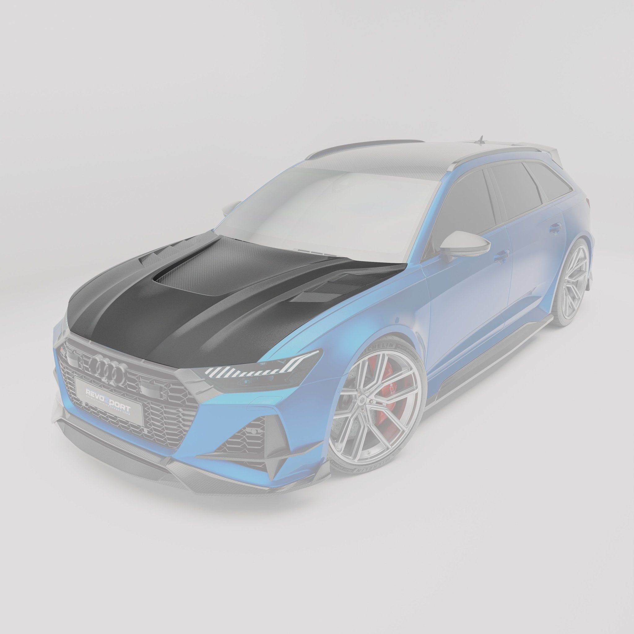 REVOZPORT - AUDI RS6 C8 DRY CARBON FIBER HOOD BONNET