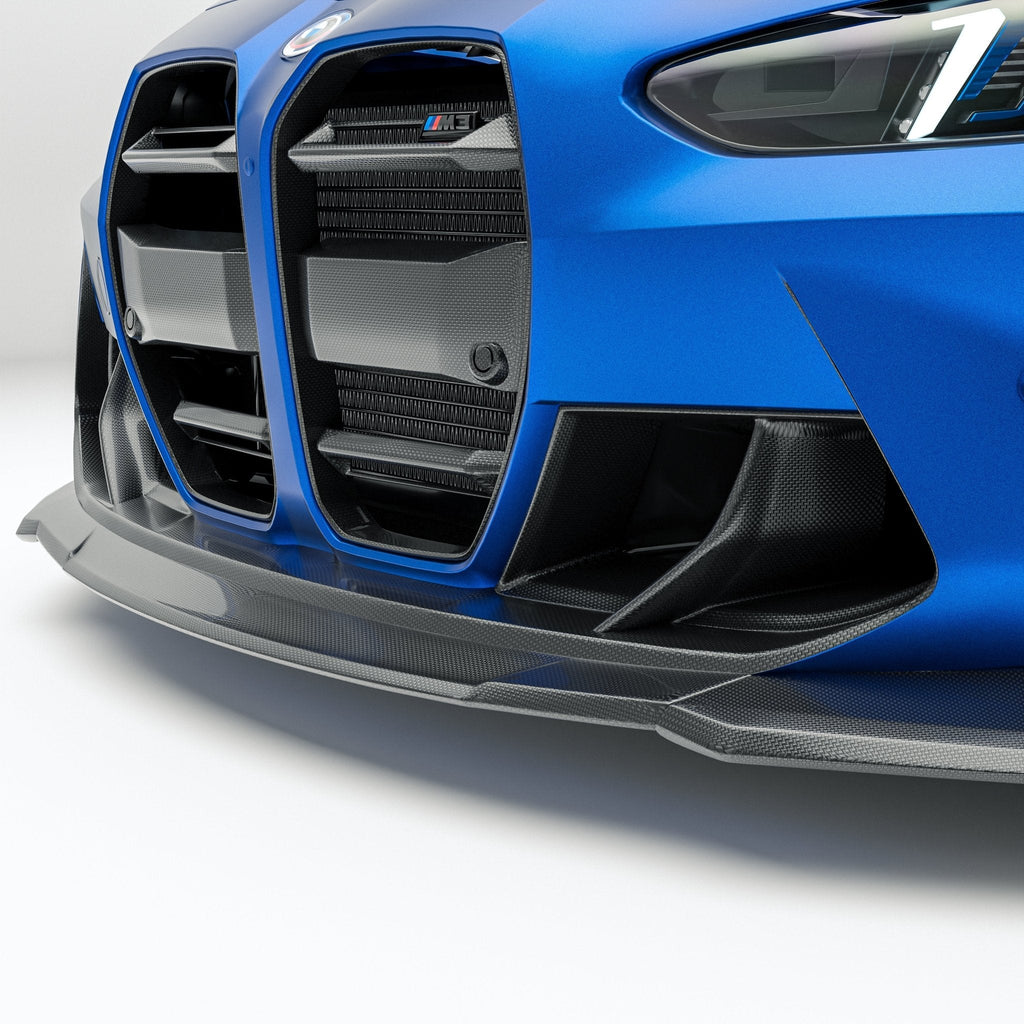 REVOZPORT - BMW M3 G80 DRY CARBON FIBER FRONT BUMPER TRIM